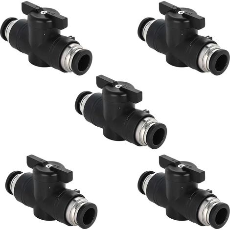 Raccords pneumatiques 6 mm, vanne d'arrêt pour air comprimé, connexion rapide (1/5)