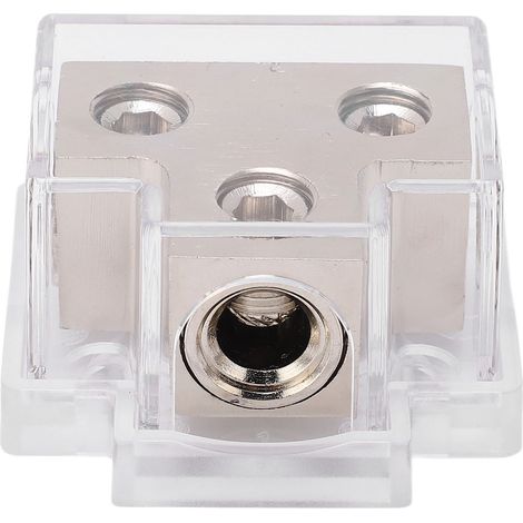 Bloc de distribution électrique 2 voies en alliage de zinc avec couvercle en plastique pour autoradio (1/5)