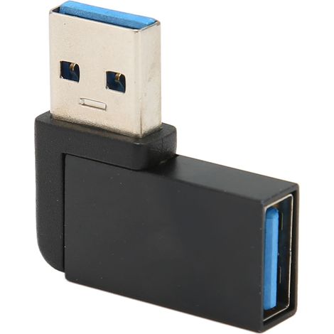 Adaptateur USB 3.0 femelle vers mâle professionnel haute vitesse, coudé à 90°, rallonge USB 3.0 pour ordinateur portable (1/5)
