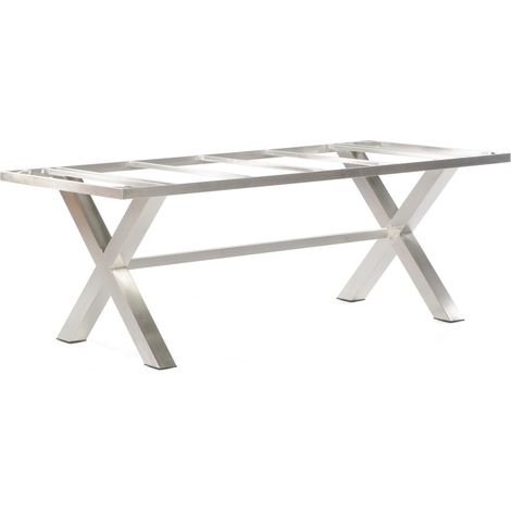 Tischgestell Base-Spectra X-Gestell aus Quadratrohr Edelstahl 200 x 100 cm
