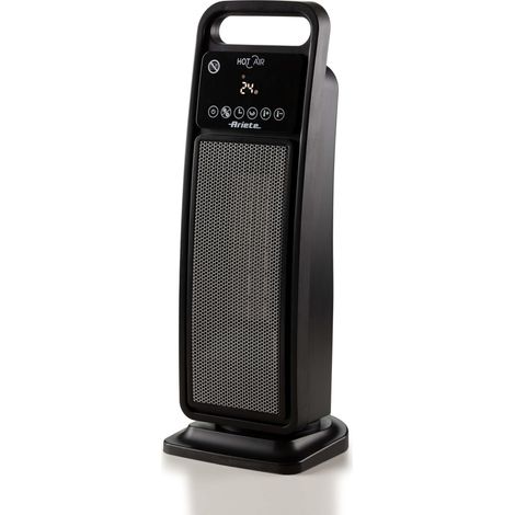 Ariete 8212 Stufa elettrica a torre, 2000W, Funzione ventilazione, Funzione oscillazione, Timer fino a 8 ore, Led display, Tecnologia ceramica, Basso consumo energetico, Nero (1/5)