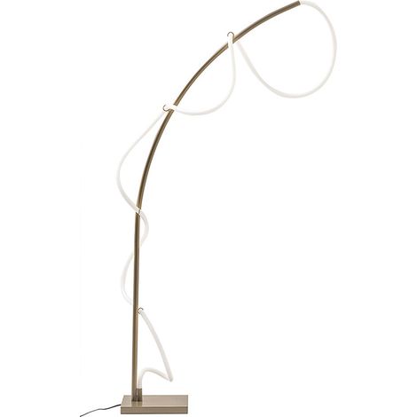 STRING Piantana LED da Terra 50W 3000K Colore Oro Satinato - Design Moderno a 360 Gradi per Interni - Lampada in Metallo e Silicone - Rossini (1/5)
