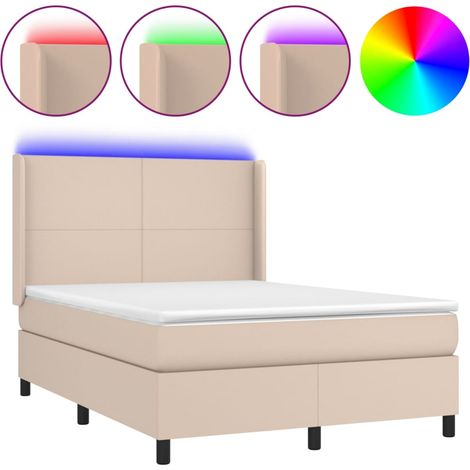 Maison Exclusive - Sommier à lattes de lit matelas LED Cappuccino 140x190 cm (1/5)