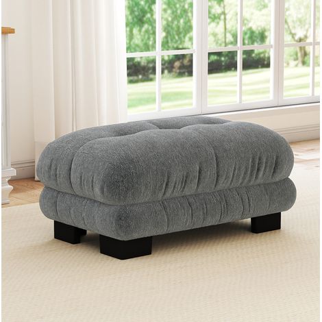 Ottoman Paris de chenilla gris, efecto nube, 112 x 68 x 52 cm, OKWISH (1/5)