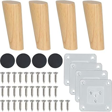 Setzen Sie auf Qualität und Widerstandsfähigkeit mit diesen 12 cm großen Ersatzfüßen aus Holz – ideal für alle Arten von Möbeln (1/5)