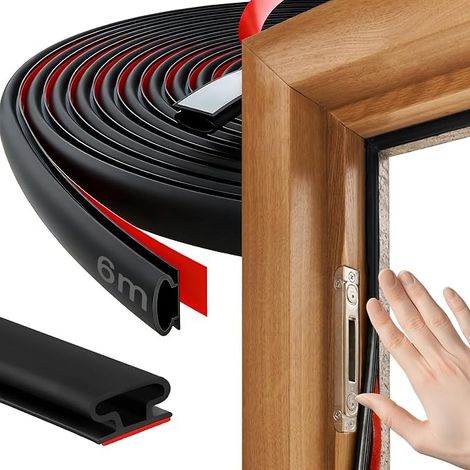 6 m Door Seal, Entrance Door Seal, 6 x 10 mm, Black (1/5)