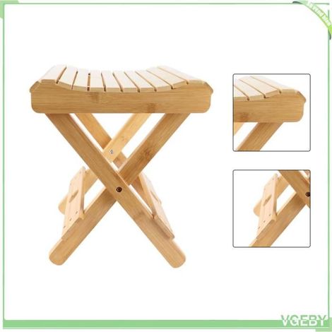 Tabouret pliant - FAFEICY - Bambou - Pliable et portable - Coins ronds - Résistant à l'usure (1/5)