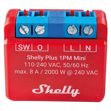 Shelly Plus 1PM Mini Interruttore intelligente Wi-Fi, 1 canale 8A - 195066