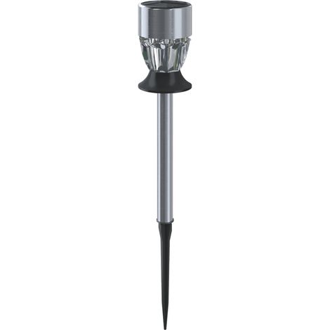 Lampioncino segnapassi Led Pin 0,006W Argento in acciaio con pannello solare IP44 RGB con sensore crepuscolare Aigostar (1/4)