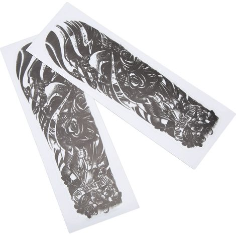 Étiquettes Moto Adhésives Universelles Décoratives Tête de Mort Fleur, Autocollants de Modification Haute Adhérence, Papier Vinyle Résistant, 2 Pièces (1/5)