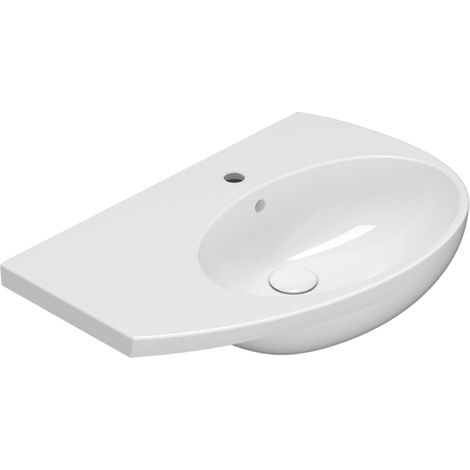Lavabo sospeso in ceramica 70x45 cm destro Globo Mode ME070DBI Bianco - Ceramica (1/5)