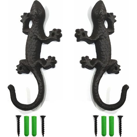 2 Pcs Crochet Porte Manteau Robuste, Support De Crochet Manteau, Porte Manteau Mural Design Rustique, Patere Murale Vintage, Avec Vis, Bouchons Caoutchouc, Pour Porte Manteau Salle Bain Cuisine (1/5)