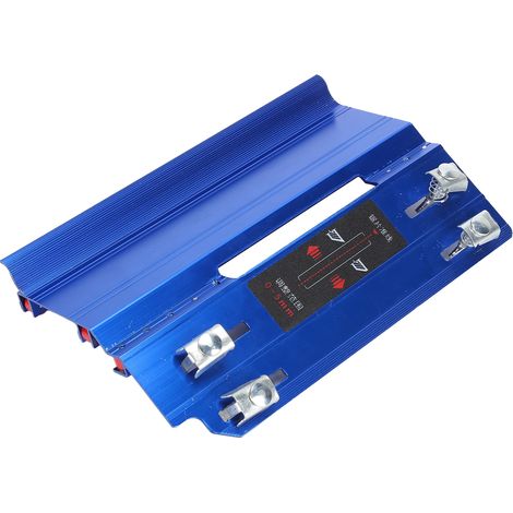Outil guide chanfreinage carrelage céramique 45° pour découpeuse pierre table, alliage alu, 24 roulettes nylon bleu (1/5)