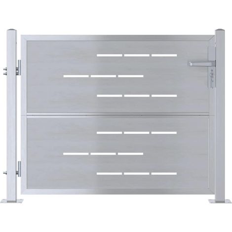 Puerta de jardín 85 x 70 cm Acero inoxidable Con cerradura vidaXL