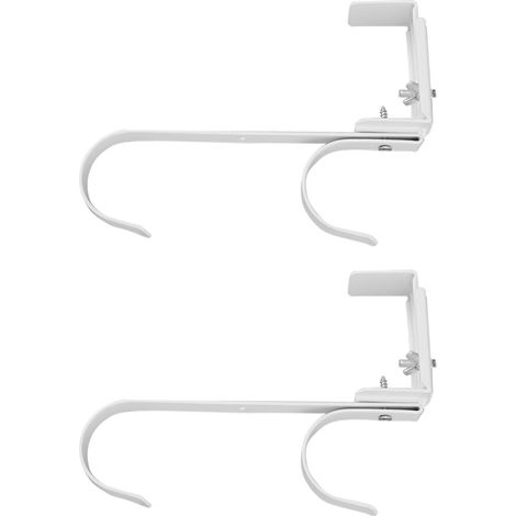 Crochets de fixation réglables pour poteau de piscine, supports de poteau de piscine, crochets muraux doubles robustes et réglables, blancs (1/5)