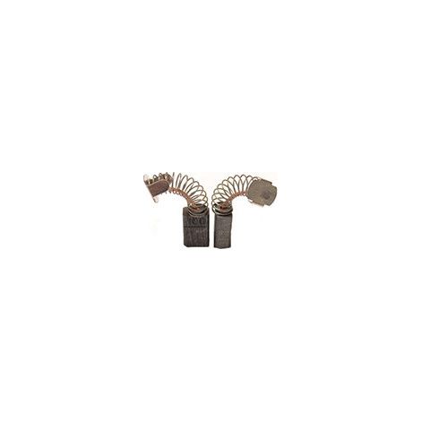 Set aus 2 anpassbaren Kohlen für Makita. Abmessungen: 6 x 10 x 15 mm.
