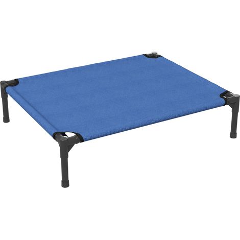 Brandina Lettino per Cani 76x61x18 cm Rialzato Pieghevole per Interno ed Esterno in Metallo e Tessuto Oxford Blu (1/5)