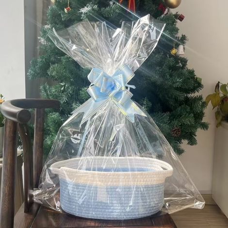 Panier De Rangement En Corde De Coton - 30,5 X 20,3 X 12,7 Cm - Style Ferme - Poignées Robustes - Pour Serviettes Salle De Bain Ou Cadeaux Festifs - 1 Pièce (1/4)