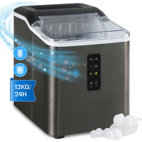 Klarstein Small Ice Maker Machine, Counter Top Ice Machine For Home and Kitchen, 1.5L Capacity, Fast Operation, Makes 12kg of Ice, Large and Small Sized Bullets, Self-Cleaning Ice Cube Maker Machine