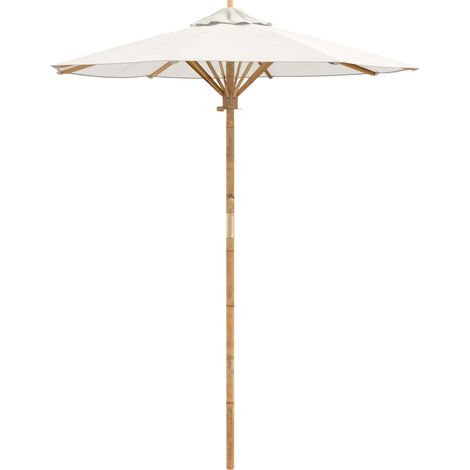 Sombrilla de jardín Crema Ø 180 x 230 cm Bambú vidaXL