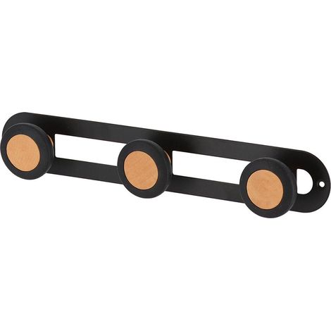 Metall-kleiderhaken zur befestigung, 3 haken, holz – schwarz - Tendance (1/4)