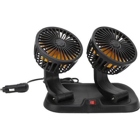Doppelköpfiger Autoventilator, 360 Grad verstellbar, 2 Geschwindigkeitsstufen, leistungsstarker elektrischer Luftzirkulationsventilator für