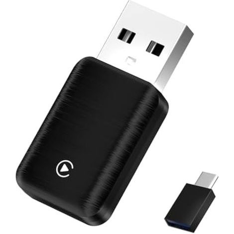 pour Carplay sans Fil Mini, Adaptateur Carplay 2025 pour iPhone 17-5 et 98%+ des Voitures, sans Latence, Plug & Play, Bluetooth et WiFi 2,4+5,8 GHz sans Fil, Prend en Charge Les mises à Jour O (1/5)