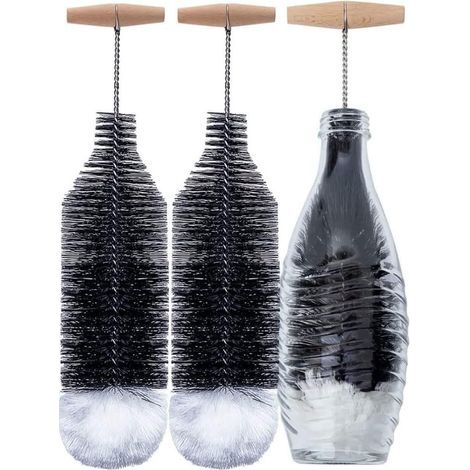 35 cm, paquet de 2, compatible avec les bouteilles en verre Sodastream, brosse de nettoyage sans rayures, élimine la saleté tenace, brosse de nettoyage avec ajustement parfait (1/4)