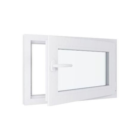 Finestra in PVC - Triplo vetro - Bianco - 800 mmx500 mm cm