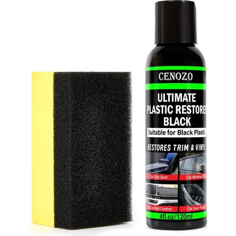Rénovateur Plastique Noir, Formule Imperméable, Augmente la Brillance (1/5)