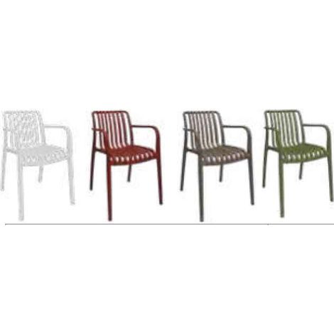 Poltrona In Propilene Nives Bianca 56x42x81 cm,Design Moderno, Portata 120 kg,Impinabili