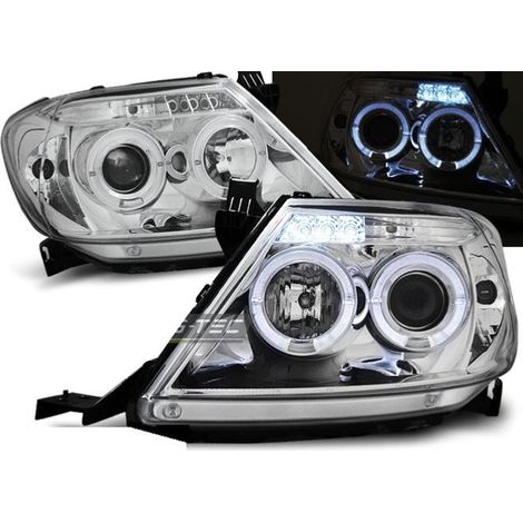 Paire de feux phares Toyota Hilux 05-11 angel eyes chrome-27361847 (1/2)