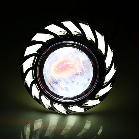 Motorrad-LED-Scheinwerfer-Projektor, Einzellinse, Halo-Effekt, Engel-Teufelsauge, weißes Licht (1/5)
