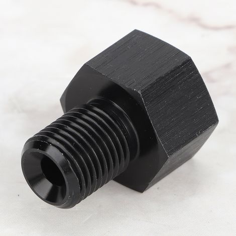 Adaptateur de manomètre de pression d'huile réducteur 1/8" NPT femelle vers M10x1,0 mâle, noir (pièce de rechange) (1/5)