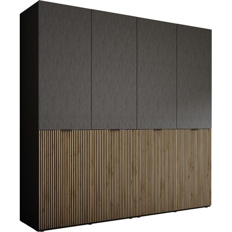 Armoire : Graphite Noir / Chêne Wotan, 200 x 200 x 51 cm (1/5)