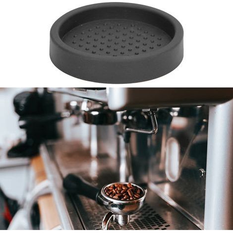 Runde Silikon-Kaffeetampermatte, hitzebeständig und tragbar für den Heimgebrauch – Schwarz (1/5)