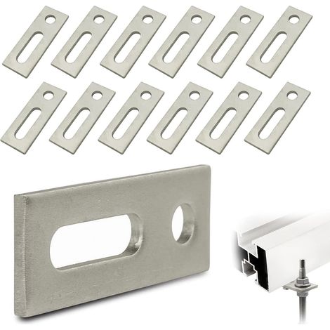 12 Pièces Fixation Panneau Solaire Boulon Plaque D'adaptation, M12 Acier Inoxydable Fixation Pied de lit Boulon, pour Support Panneau Solaire (1/4)