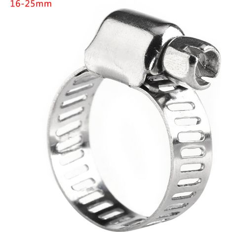 Ensemble de colliers de serrage à vis sans fin pour tuyau d'eau, en acier inoxydable (16 mm-25 mm) (1/5)