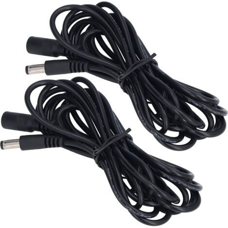 BUNTHAUS Lot de 2 rallonges électriques solaires LED avec câble de connexion et de surveillance, 5,5 x 2,1 mm, 12 V/24 V CC (1/5)