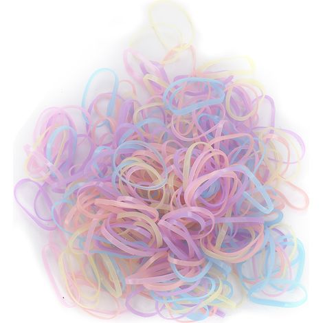 Élastiques à cheveux jetables pour filles, colorés et tendance, lot de bandes élastiques pour fête d'anniversaire (1/5)