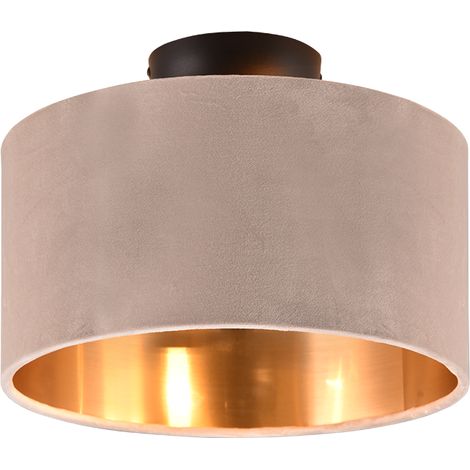 Plafonnier 2xe14 beige velours metal noir mat - trio - julieta 81911021 81911021 81911021 81911021 81911021 81911021 (1/3)