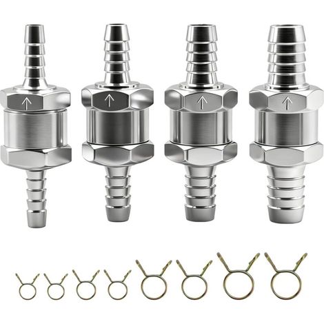 Clapet anti-retour 6 8 10 10 mm Clapet anti-retour de carburant avec 6 pinces à ressort pour essence, diesel, système basse pression de voiture (1/5)