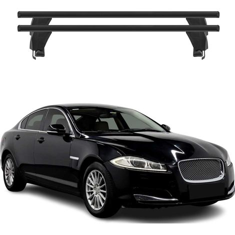 OMAC Dachträger Querträger Alu für Jaguar XF X250 2008-2015 – Abschließbar – T-Nut – City-Crash-getestet – Max. 50 kg Schwarz (1/5)