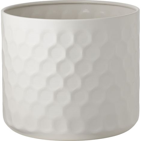 Portavaso in acciaio bianco ø24,5x21 cm