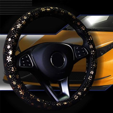 Coprivolante per auto antiscivolo e lucido con motivo a fiocchi di neve multicolore