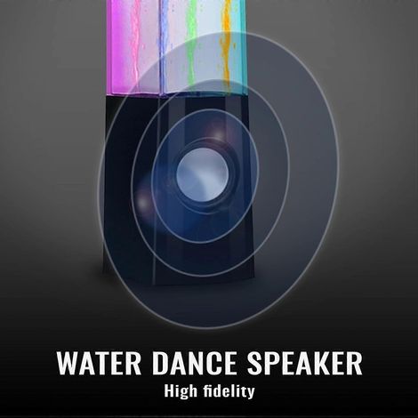 Fontaine lumineuse LED avec haut-parleurs et musique, alimentée par USB, stéréo, audio 3,5 mm (2 pièces) (1/2)