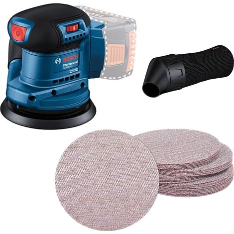 Bosch Professional GEX 18v 125mm Random Orbit Sander Brushless + 25 Mesh Sheets (1/5)