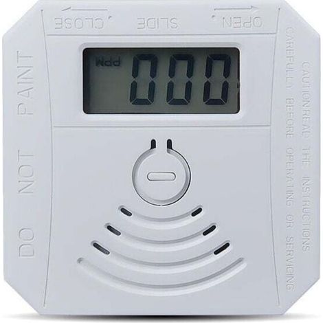 Gasmelder, kombinierter Kohlenmonoxid-Rauchmelder, batteriebetriebener CO-Rauchmelder mit LED-Anzeige, blinkendem Alarm und akustischem Warnsignal – Weiß