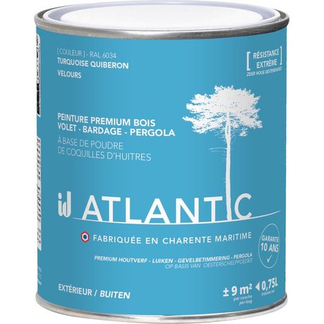 Peinture bois extérieurs -RAL 6034 Turquoise Quiberon - 750ML - ATLANTIC (1/3)