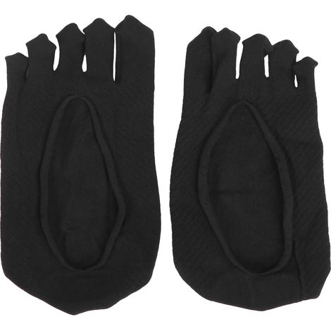 Chaussettes invisibles femme antidérapantes, fines, respirantes, avec gel anti-glisse, noir, coupe basse, non visibles, sans marque, pour chaussures plates ou baskets (1/5)
